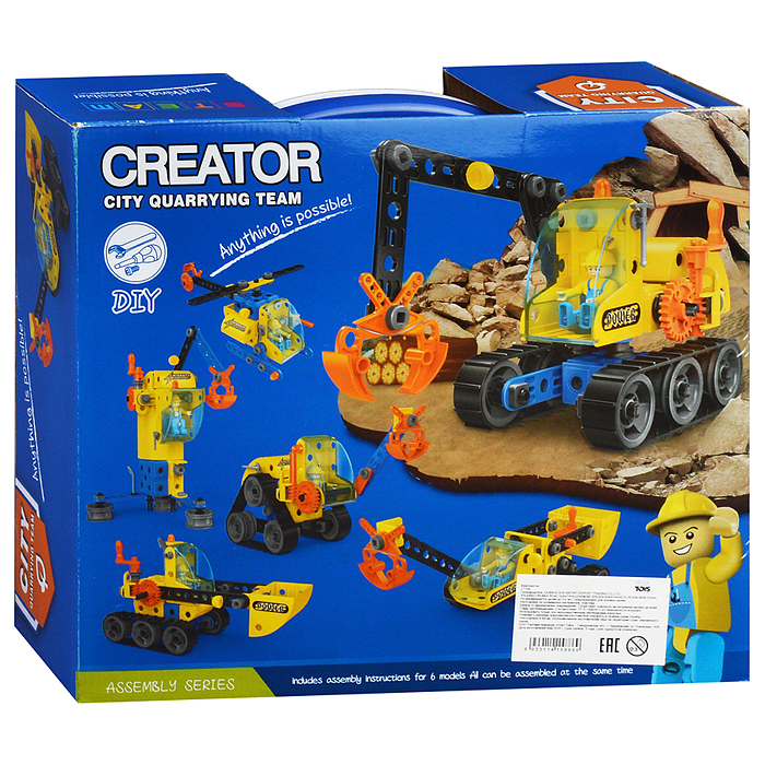 Фото к товару Конструктор J-7769 "Строительный транспорт " (117 дет.) в коробке Конструктор J-7769 "Строительный транспорт " (117 дет.) в коробке