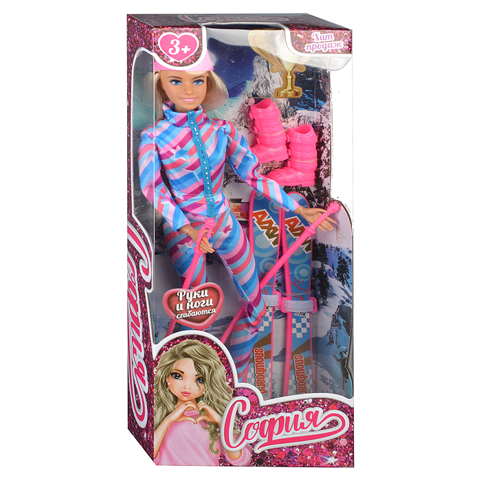 Фото к товару Кукла 29см София, руки и ноги сгиб, лыжница, в коробке Кукла 29см София, руки и ноги сгиб, лыжница, в коробке