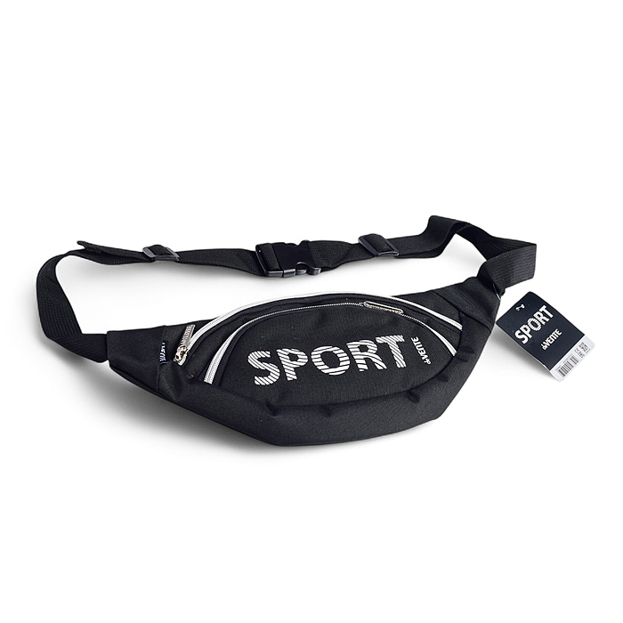 Сумка поясная "Sport" 24x12x7 см, 1 отделение на молнии, 1 передний карман на молнии, на ре