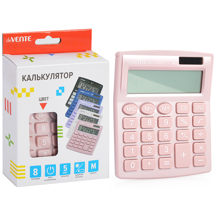 Калькулятор настольный, 105x127x21 мм, 8 разрядный Калькулятор настольный, 105x127x21 мм, 8 разрядный