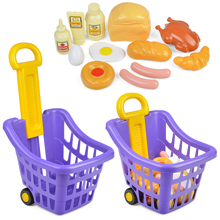 Корзина для супермаркета с продуктами 13 пр. Корзина для супермаркета с продуктами 13 пр.