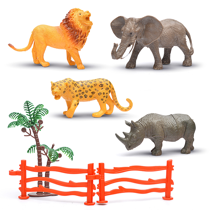 Пластизоль "Дикие животные" 4 шт. в пакете