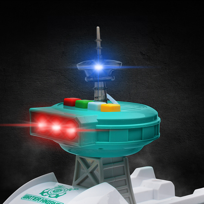 Катер 660-A249 в комплекте с машиной, зеленый, в коробке