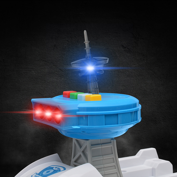 Катер 660-A246 в комплекте с машиной, синий, в коробке