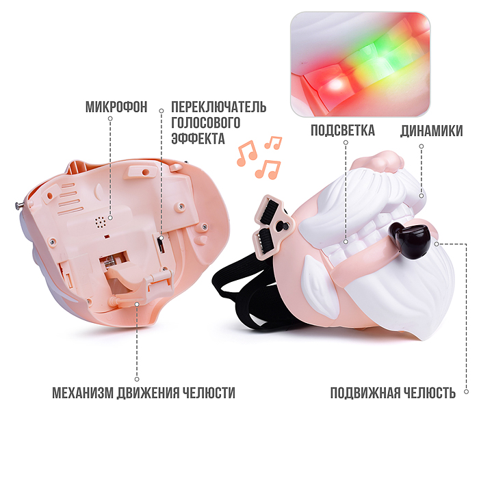 Фото к товару Маска K3A "Дедушка" со светом и устройством для изменения голоса, USB, в коробке Маска K3A "Дедушка" со светом и устройством для изменения голоса, USB, в коробке