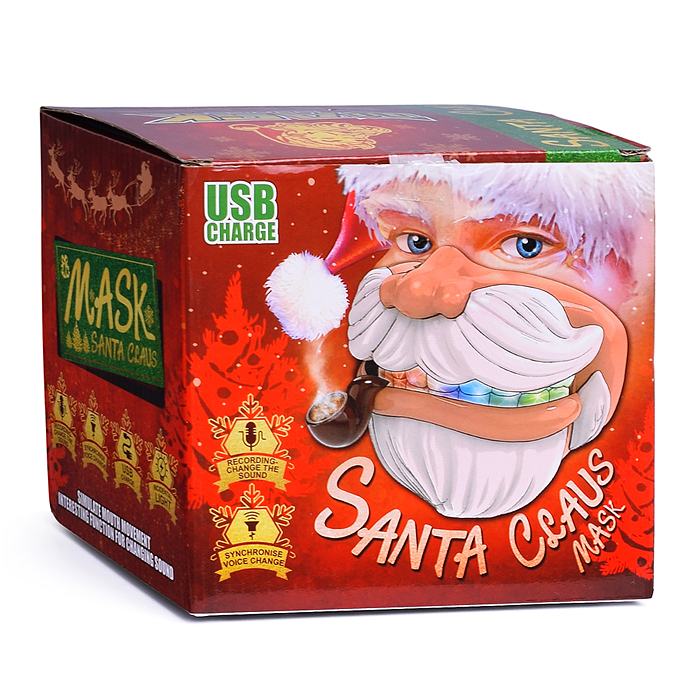 Фото к товару Маска K3A "Дедушка" со светом и устройством для изменения голоса, USB, в коробке Маска K3A "Дедушка" со светом и устройством для изменения голоса, USB, в коробке