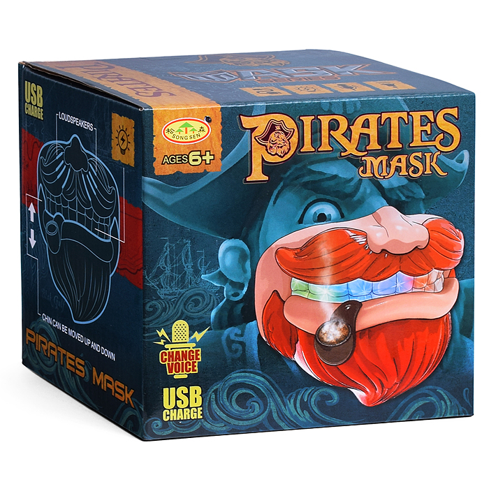 Фото к товару Маска K2A "Пират" со светом и устройством для изменения голоса, USB, в коробке Маска K2A "Пират" со светом и устройством для изменения голоса, USB, в коробке