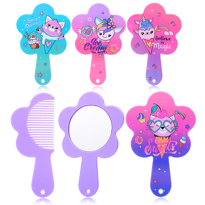 Набор расческа+зеркало 00-5416 "Ice cream" в ассортименте Набор расческа+зеркало 00-5416 "Ice cream" в ассортименте