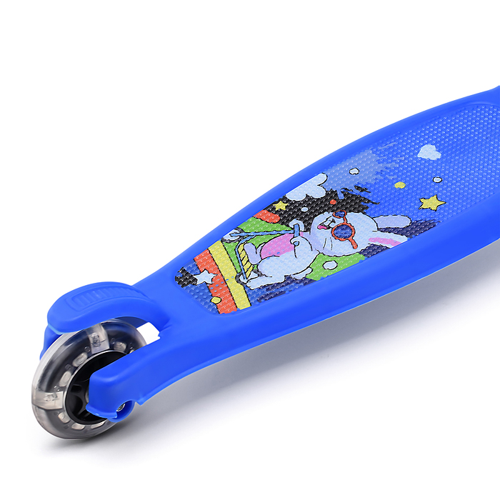 Фото к товару Самокат трёхколёсный ROCKET колёса PU, цвет синий Самокат трёхколёсный ROCKET колёса PU, цвет синий