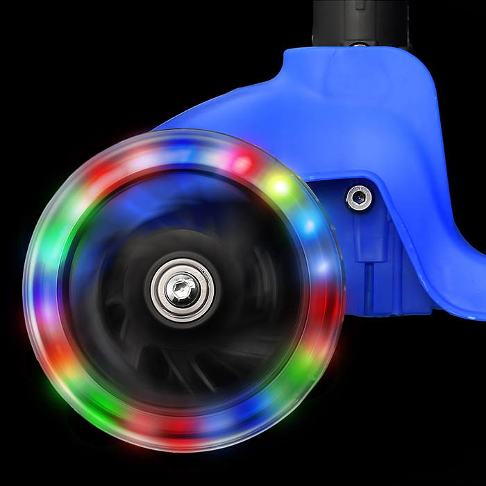 Фото к товару Самокат трёхколёсный ROCKET колёса PU, цвет синий Самокат трёхколёсный ROCKET колёса PU, цвет синий