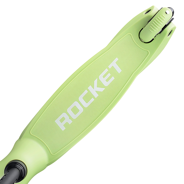 Фото к товару Самокат 3-х колесный ROCKET,колеса PU со светом, светящаяся стойка, ABEC 7, зеленый Самокат 3-х колесный ROCKET,колеса PU со светом, светящаяся стойка, ABEC 7, зеленый