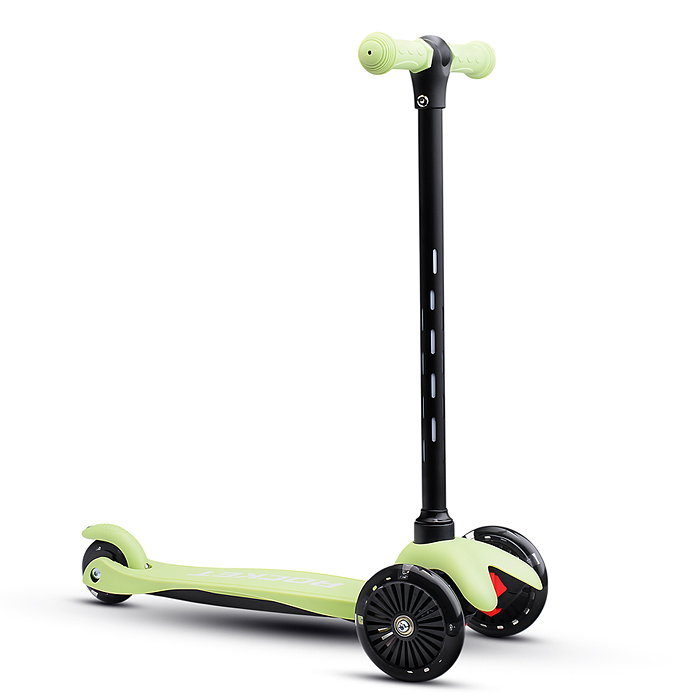 Фото к товару Самокат 3-х колесный ROCKET,колеса PU со светом, светящаяся стойка, ABEC 7, зеленый Самокат 3-х колесный ROCKET,колеса PU со светом, светящаяся стойка, ABEC 7, зеленый
