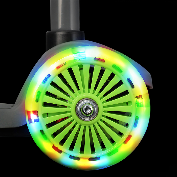 Фото к товару Самокат 3-х колесный ROCKET,колеса PU со светом, ABEC 7, серый Самокат 3-х колесный ROCKET,колеса PU со светом, ABEC 7, серый