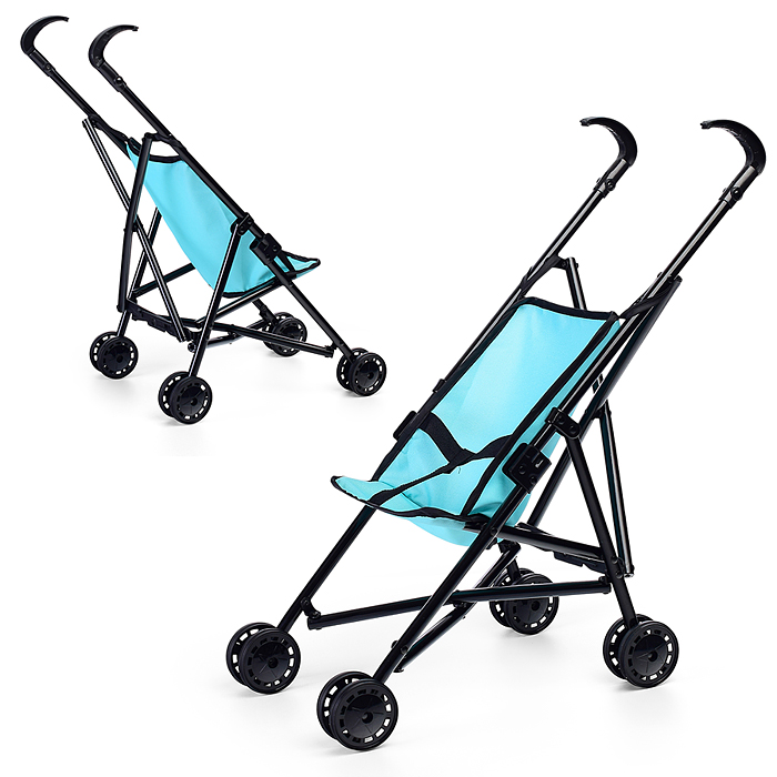 Коляска для кукол 910-18 трость, прогулочная, цвет голубой