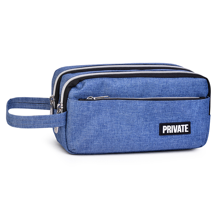 Пенал "Private" 22,5x11x9 см, прямоугольный для 80 предметов, плотный износостойкий полиэст