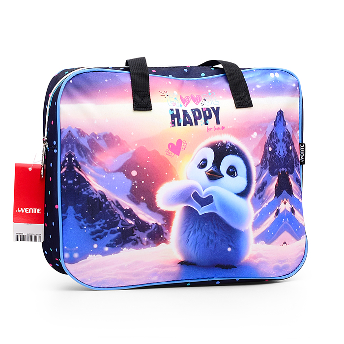 Папка для тетрадей, ИЗО и технологии "Happy Pinguin" A4 (36x28x8 см) плотный износостойкий 