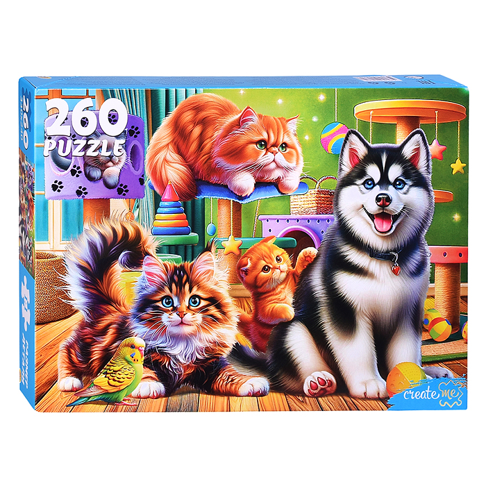 Пазлы 260 "Дружные домашние животные"