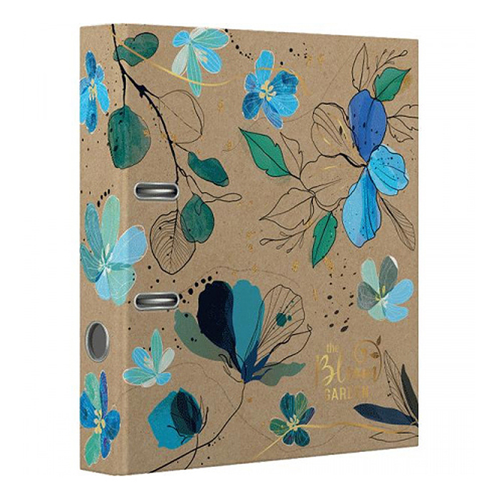 Папка с арочным механизмом "Bloom Garden" A4 75 мм картонная разобранная, крафт бумага, цве