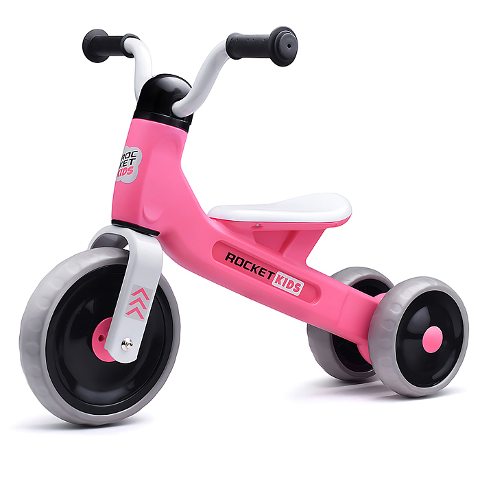 Беговел трехколесный Rocket 133-PK, колеса EVA, цвет розовый