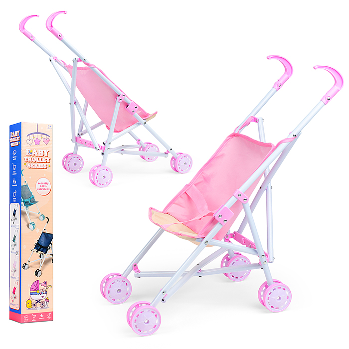 Коляска для кукол H1016 трость, прогулочная, цвет розовый