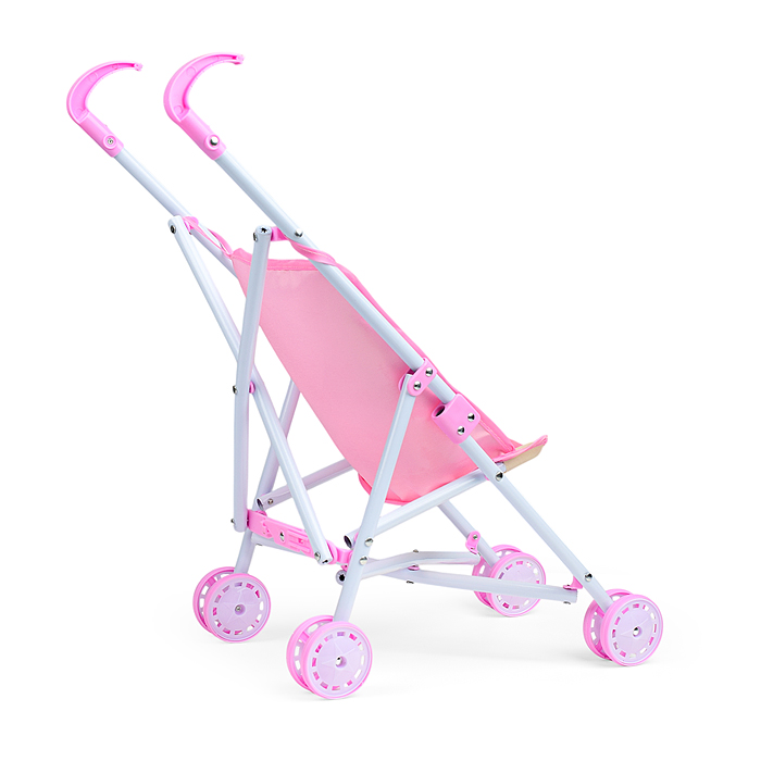 Фото к товару Коляска для кукол H1016 трость, прогулочная, цвет розовый Коляска для кукол H1016 трость, прогулочная, цвет розовый