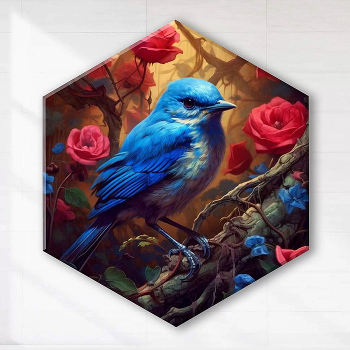 Фото к товару Картина по номерам 37х32 "Синяя птица удачи" гексагон (27 цветов) Картина по номерам 37х32 "Синяя птица удачи" гексагон (27 цветов)