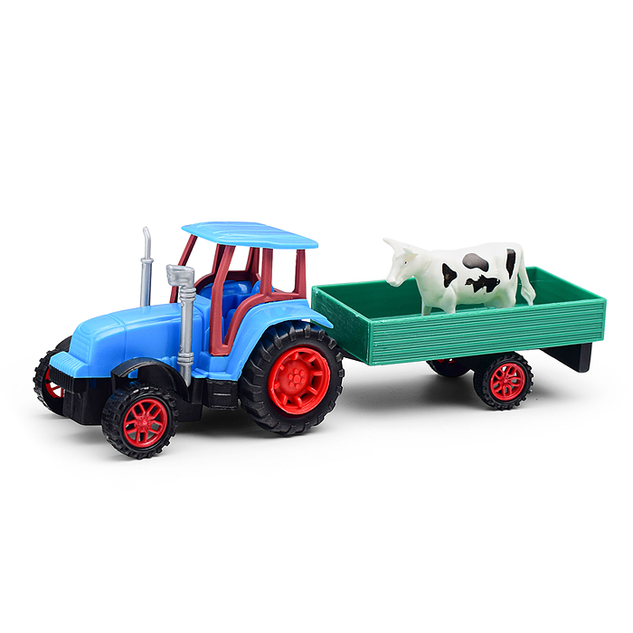 Трактор с прицепом, фигурка, коробка 30х8х10,5 см 