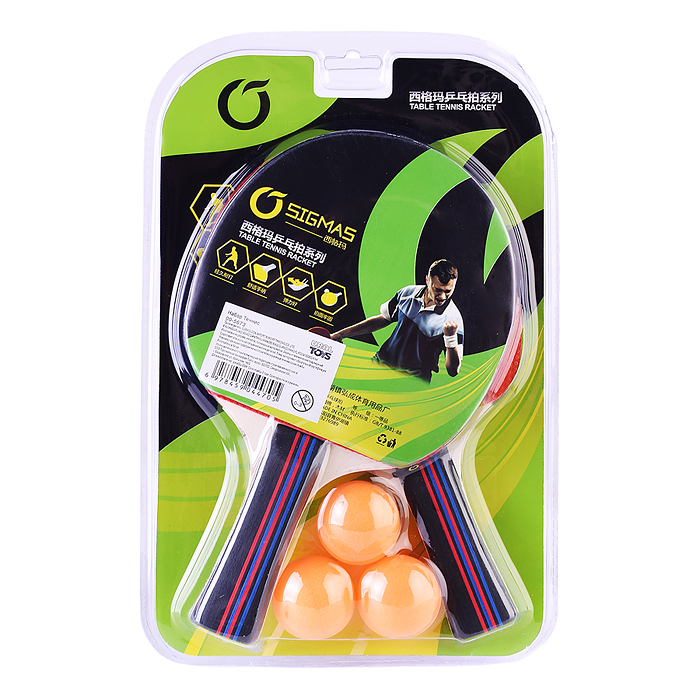 Набор для настольного тенниса 00-5673 "Sigma 8811" (2 ракетки, 3 мяча) блистер