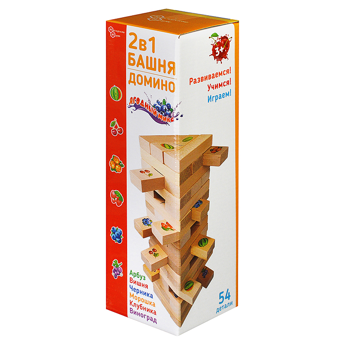 Башня+Домино 2 в 1 "Ягодный микс" 