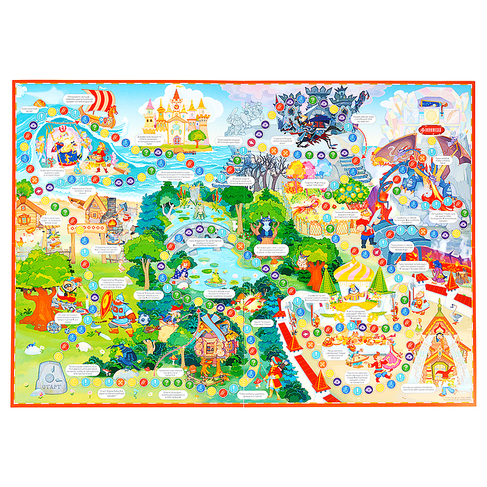 Игра-ходилка в коробке с карточками. Любимые сказки