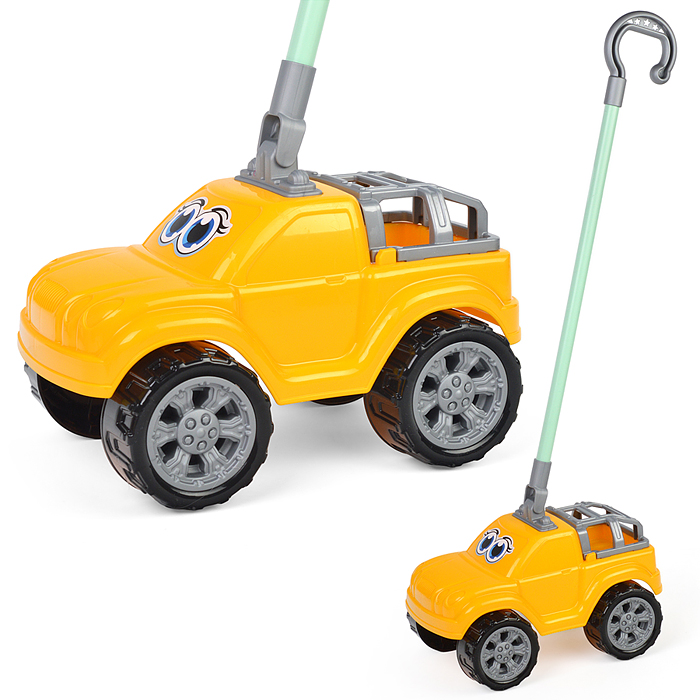 Автомобиль-каталка "Боби" с ручкой (жёлтый) Автомобиль-каталка "Боби" с ручкой (жёлтый)
