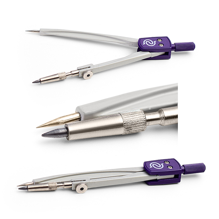 Циркуль металлический "Школа" L-125 мм, чехол Циркуль металлический "Школа" L-125 мм, чехол