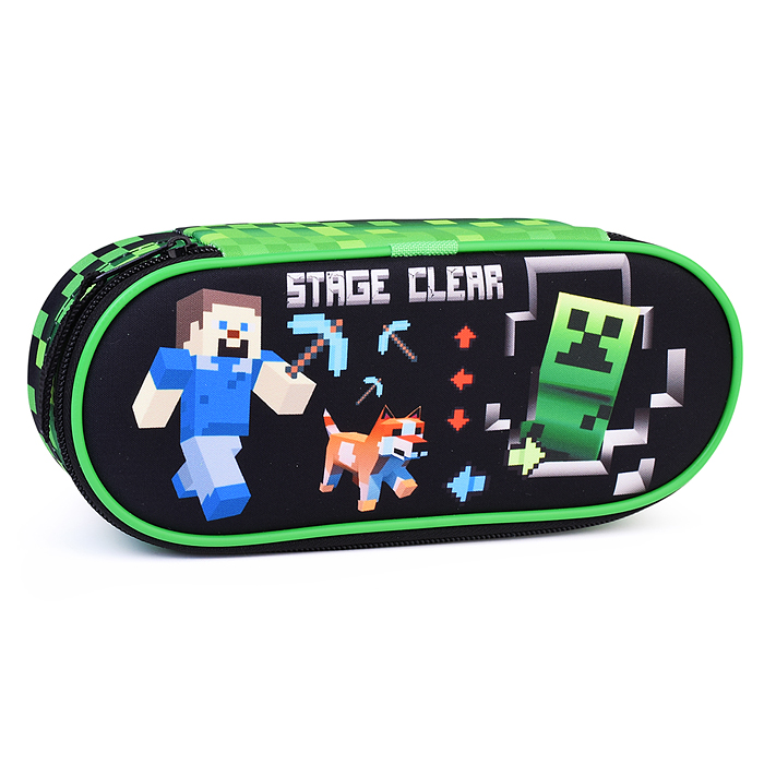 Пенал корпусный овальный "My Game" размер 210*85*50 мм., жесткий каркас овальной формы.