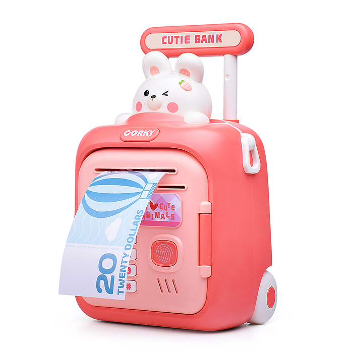 Фото к товару Копилка 33825 "Чемодан" с зайчиком, в коробке Копилка 33825 "Чемодан" с зайчиком, в коробке