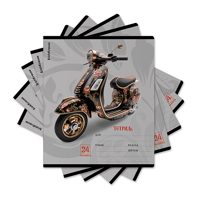 Тетрадь 24 листа, линейка, "Souvenir" (в плёнке по 10 шт.)_MIX-PACK