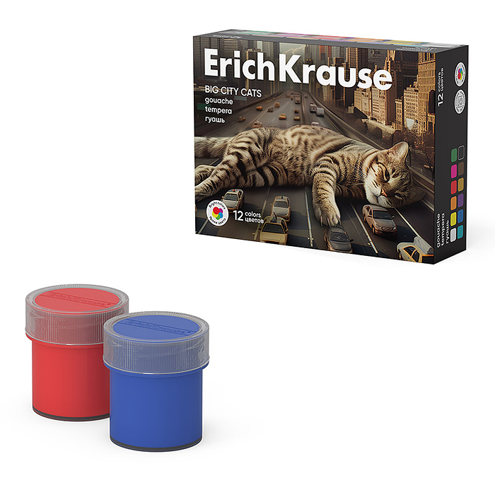Гуашь "Big City Cats" 12 цветов по 20 мл (в коробке 12 шт) Гуашь "Big City Cats" 12 цветов по 20 мл (в коробке 12 шт)