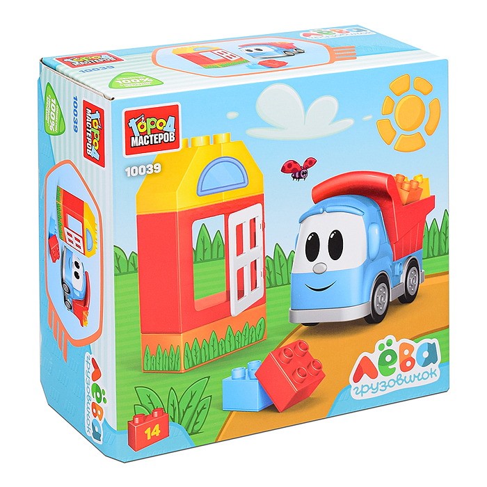 Фото к товару Конструктор Грузовичок лёва с домом, 14 дет. в коробке Конструктор Грузовичок лёва с домом, 14 дет. в коробке