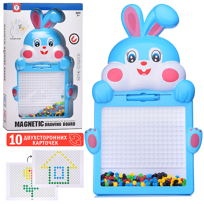 Доска для рисования HD117A "Зайчишка" в коробке (синий)