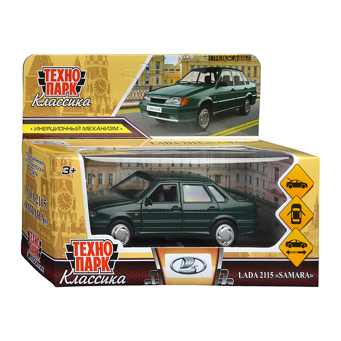 Фото к товару Машина металл ВАЗ-2115 "Самара" 12 см, (двери,темно-зеленый) в коробке Машина металл ВАЗ-2115 "Самара" 12 см, (двери,темно-зеленый) в коробке