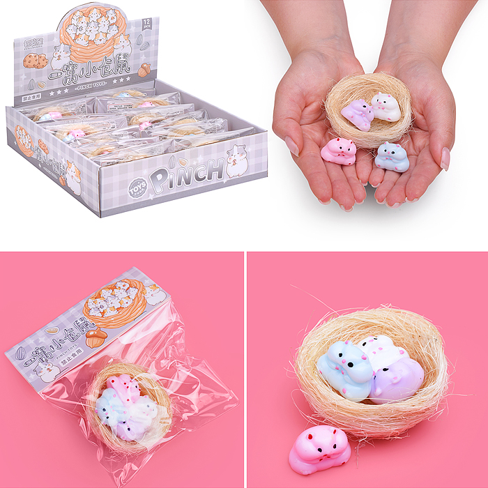 Игрушка -антистресс 00-6687 "Хомячки в корзинке"