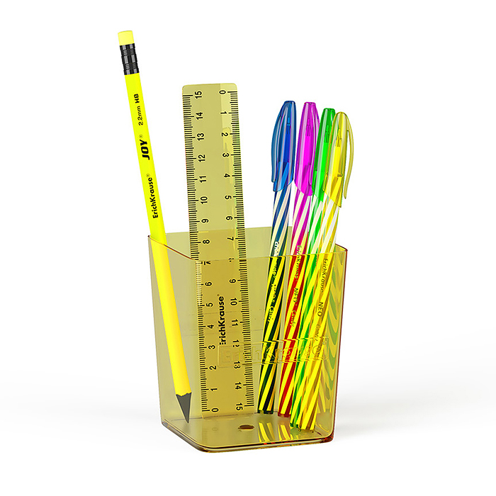 Набор настольный пластиковый Base, Neon, желтый Набор настольный пластиковый Base, Neon, желтый