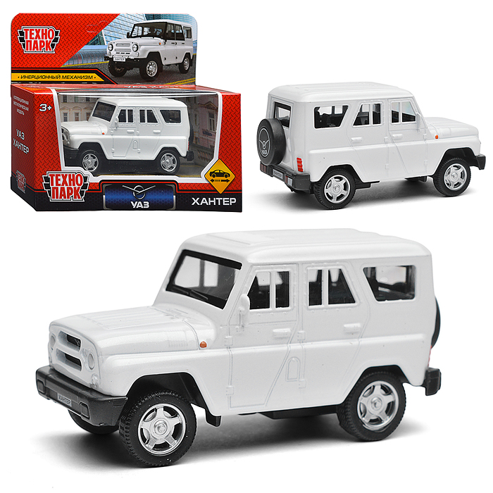 Машина металл UAZ Хантер длина 10,5 см, (белый) инерц. Машина металл UAZ Хантер длина 10,5 см, (белый) инерц.