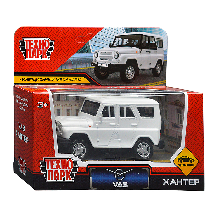 Фото к товару Машина металл UAZ Хантер длина 10,5 см, (белый) инерц. Машина металл UAZ Хантер длина 10,5 см, (белый) инерц.