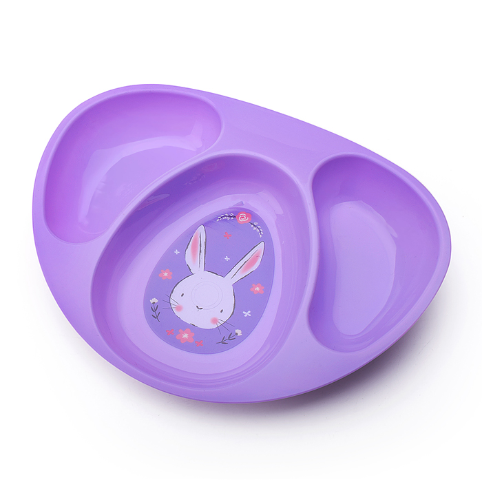 Фото к товару Тарелочка детская трехсекционная "Зайка" Тарелочка детская трехсекционная "Зайка"