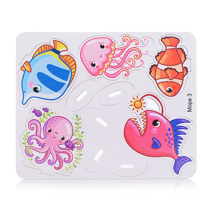 Игровой набор "Подводный мир" (дерево) крафтовая коробка 