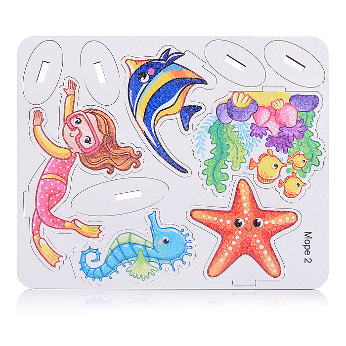 Игровой набор "Подводный мир" (дерево) крафтовая коробка 