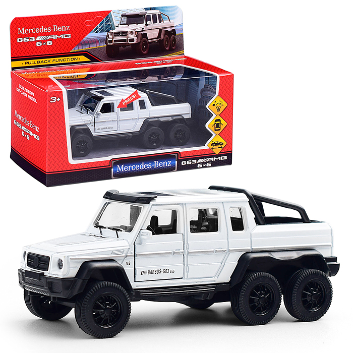 Машина металл свет-звук Mercedes-Benz G63 amg6х6 дв, инер., багаж. 14см 1:32 Машина металл свет-звук Mercedes-Benz G63 amg6х6 дв, инер., багаж. 14см 1:32