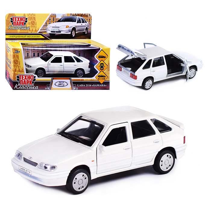 Машина металл LADA -2114 "Samara" 12 см, (двер, баг, белый) инерц., в коробке Машина металл LADA -2114 "Samara" 12 см, (двер, баг, белый) инерц., в коробке