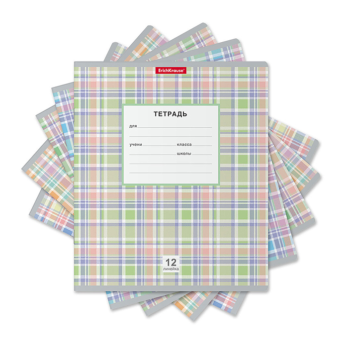 Тетрадь 12л. линейка "Optima Новая шотландка" ассорти Тетрадь 12л. линейка "Optima Новая шотландка" ассорти