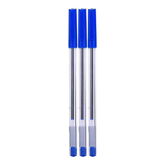 Ручка шариковая PICK (80317) цвет чернил синий, 3 шт. в индивидуальном ПВХ-пакете с европодвесом